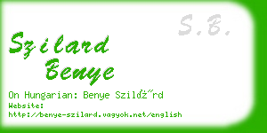 szilard benye business card